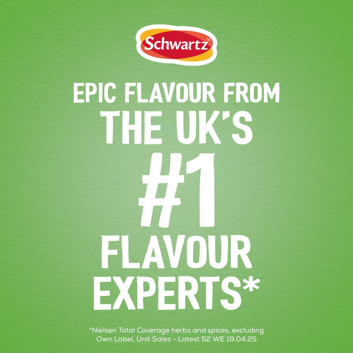 An infographic for Uk Webswitch featuring the Schwartz logo and text claiming they are the UKs number one flavour experts based on Nielsen unit sales data.
