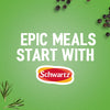 A promotional graphic for Uk Webswitch featuring the Schwartz logo and the text Epic Meals Start With against a green background with rosemary and peppercorns.