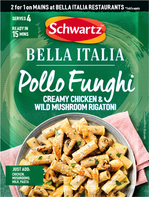 Bella Italia Pollo Funghi Creamy Chicken & Wild Mushroom Rigatoni Recipe Mix