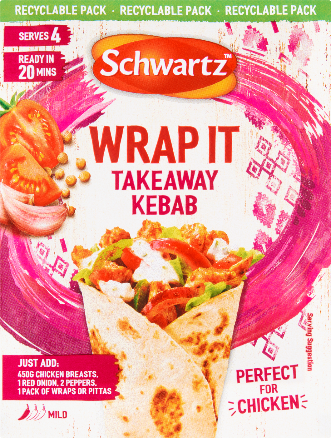 Schwartz Takeaway Kebab Wrap It Recipe Mix